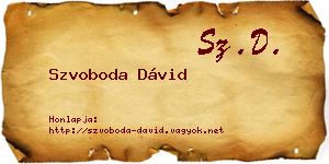Szvoboda Dávid névjegykártya
