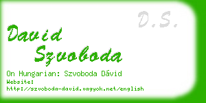 david szvoboda business card