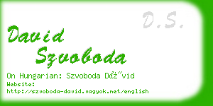 david szvoboda business card